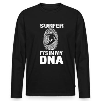 Surfen ist in meiner DNA Surfing Love-r Geschenk - Männer Premium Bio Langarmshirt - Schwarz - Vorne - Nico (187cm)