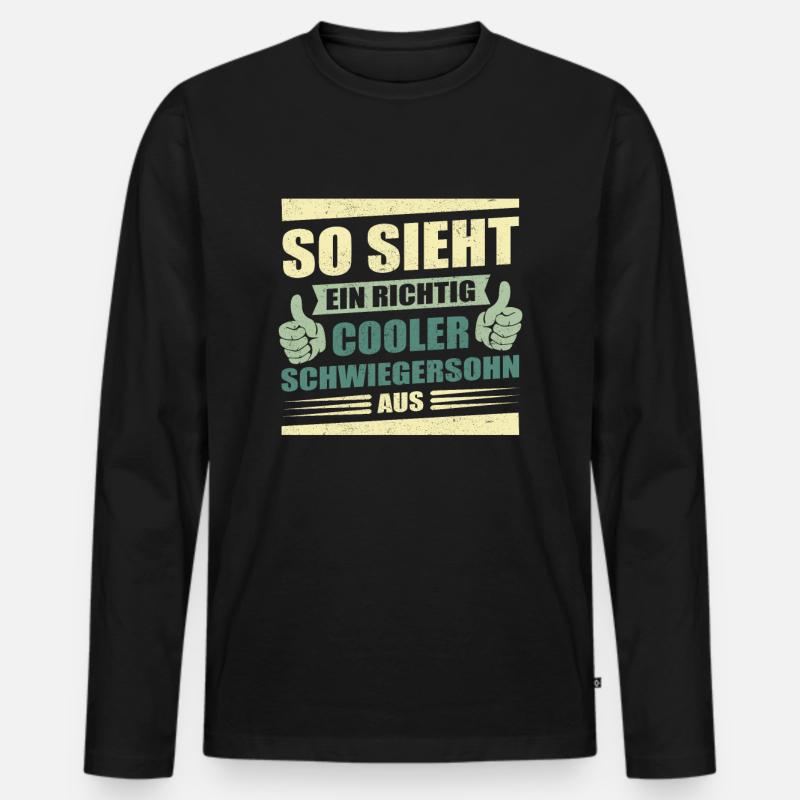 Cool Geschenk Schwiegersohn Geschenkidee - Männer Premium Bio Langarmshirt - Schwarz