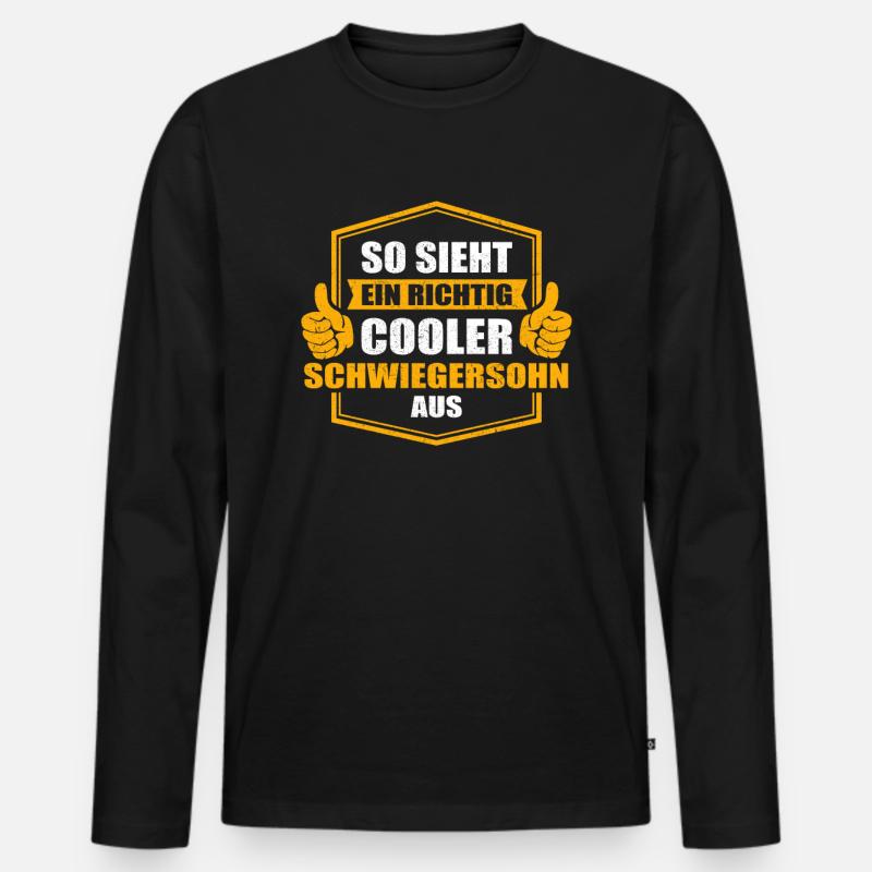 Cool Geschenk Geschenkidee Schwiegersohn - Männer Premium Bio Langarmshirt - Schwarz