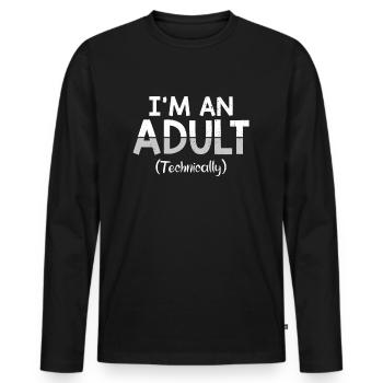 Lustige Geschenkidee | 18 Geburtstag - Männer Premium Bio Langarmshirt - Schwarz - Vorne - Nico (187cm)