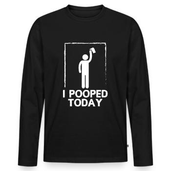 Humour hommes | Cadeau de merde de merde - T-shirt manches longues Premium bio Homme - noir - Devant - Nico (187cm)