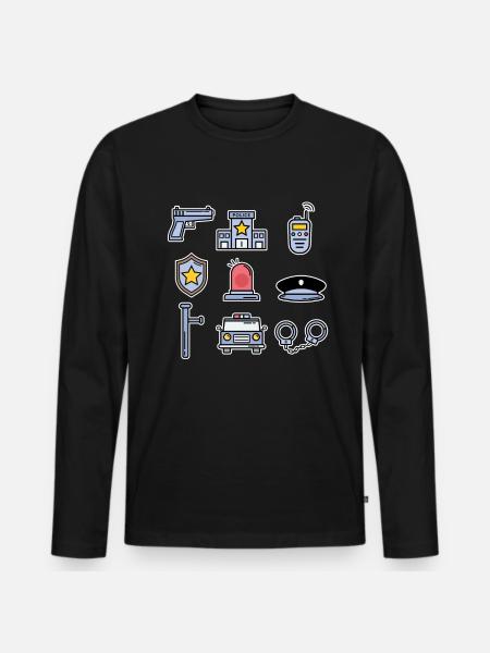 Police Collection Kids Policeman Cop Gift - Men's Premium Organic Long Sleeve Shirt - black