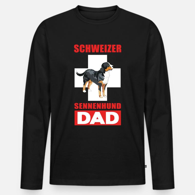 Schweizer Sennenhund Geschenkidee Hund - Männer Premium Bio Langarmshirt - Schwarz