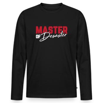 Diplômé de l'Université danoise en situation de catastrophe disant - T-shirt manches longues Premium bio Homme - noir - Devant - Nico (187cm)