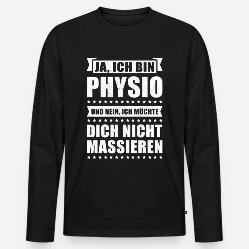 Physiotherapeut Geschenk Ich bin Physio - Männer Premium Bio Langarmshirt - Schwarz