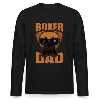 Deutscher Boxer Dad Geschenk Herrchen Hundehalter - Männer Premium Bio Langarmshirt - Schwarz - Vorne - Nico (187cm)