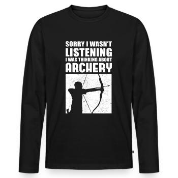 Archers archery | gift - Men's Premium Organic Long Sleeve Shirt - black - Front - Nico (187cm)