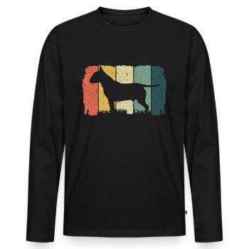 Bull Terrier | Bull Terrier Gift Dog Owner - Men's Premium Organic Long Sleeve Shirt - black - Front - Nico (187cm)