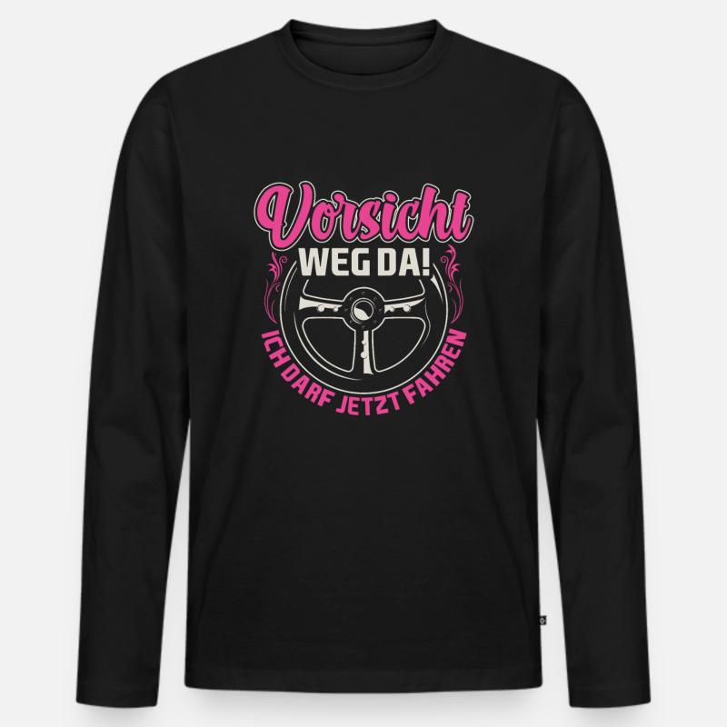Fahranfänger Geschenk Führerscheinprüfung Auto - Männer Premium Bio Langarmshirt - Schwarz