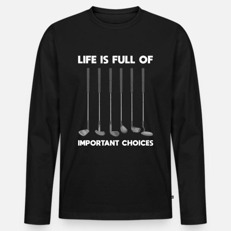 Golf Golfspieler Golfer Geschenk lustig Golfen - Männer Premium Bio Langarmshirt - Schwarz