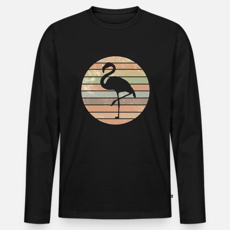Flamingos Rosa Flamingo Pink Party Retro Geschenk - Männer Premium Bio Langarmshirt - Schwarz