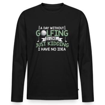 Golf Club | Golfeur Golfeurs Gift Golf Course - T-shirt manches longues Premium bio Homme - noir - Devant - Nico (187cm)