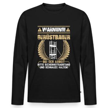 Gerüstbau Gerüstbauer Meister Geschenk lustig Bau - Männer Premium Bio Langarmshirt - Schwarz - Vorne - Nico (187cm)
