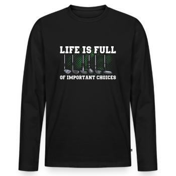 Golf Golfeur Golfeur Cadeau Golf Golf Sport - T-shirt manches longues Premium bio Homme - noir - Devant - Nico (187cm)