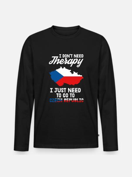 Tschechien Therapie Prag Tschechisch Geschenk - Männer Premium Bio Langarmshirt - Schwarz