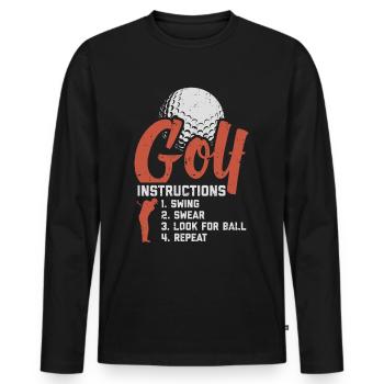 Golf Lustig Golfspieler Golfen Geschenk Golfer - Männer Premium Bio Langarmshirt - Schwarz - Vorne - Nico (187cm)