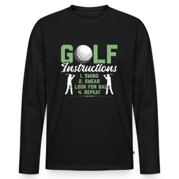 Golf Lustig Golfen Golfspieler Geschenk Golfer - Männer Premium Bio Langarmshirt - Schwarz - Vorne - Nico (187cm)