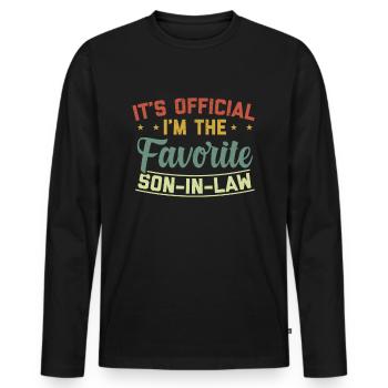 Son in law gift birthday funny gifts - Men's Premium Organic Long Sleeve Shirt - black - Front - Nico (187cm)