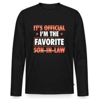 Son in law gift funny birthday gifts - Men's Premium Organic Long Sleeve Shirt - black - Front - Nico (187cm)
