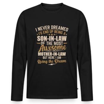 Son in law gift sons in law gift idea - Men's Premium Organic Long Sleeve Shirt - black - Front - Nico (187cm)