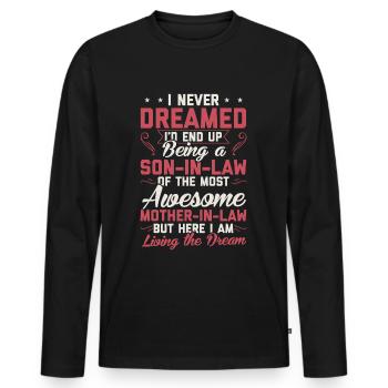 Sons in law son in law gift gift idea - Men's Premium Organic Long Sleeve Shirt - black - Front - Nico (187cm)
