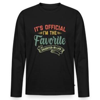 Daughter-in-law | funny gift birthday - Men's Premium Organic Long Sleeve Shirt - black - Front - Nico (187cm)