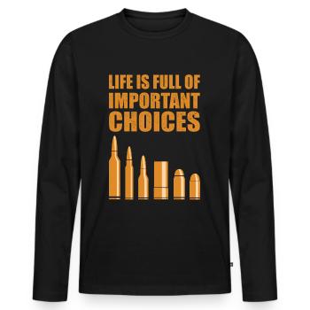 Protéger la chasse du club de tir cadeau chasseur - T-shirt manches longues Premium bio Homme - noir - Devant - Nico (187cm)