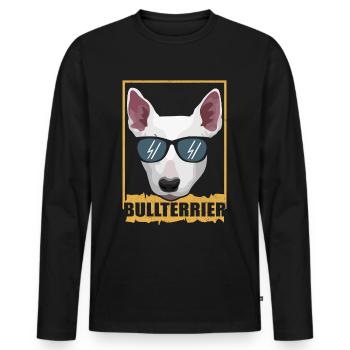 Bull Terrier Bull Terrier Gift Dog Lover - Men's Premium Organic Long Sleeve Shirt - black - Front - Nico (187cm)