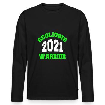 Scoliosis Fighter 2021 - Men's Premium Organic Long Sleeve Shirt - black - Front - Nico (187cm)