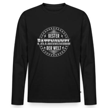 Bester Patenonkel Geschenk Pate Taufpate Paten - Männer Premium Bio Langarmshirt - Schwarz - Vorne - Nico (187cm)