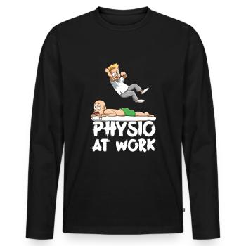 Wrestling physiotherapist Physio at Work - Men's Premium Organic Long Sleeve Shirt - black - Front - Nico (187cm)