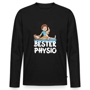 Bester Physio Lustiger Physiotherapeut - Männer Premium Bio Langarmshirt - Schwarz - Vorne - Nico (187cm)
