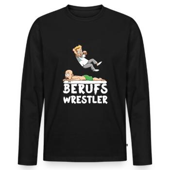 Wrestler Physiothérapeute Wrestler - T-shirt manches longues Premium bio Homme - noir - Devant - Nico (187cm)