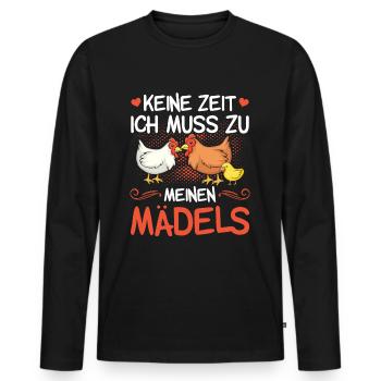 Poulets poulet fermier cadeau de poulet amateur de poulet - T-shirt manches longues Premium bio Homme - noir - Devant - Nico (187cm)