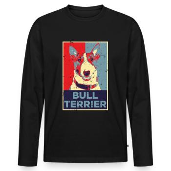 Bull Terrier | Bull terrier dog owner gift - Men's Premium Organic Long Sleeve Shirt - black - Front - Nico (187cm)