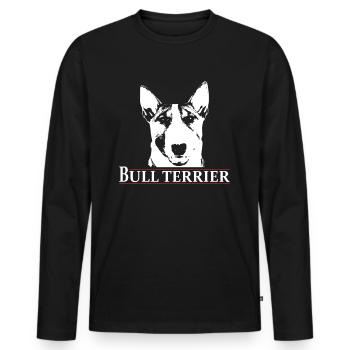 Bull Terrier Gift Bull Terrier Dog Owner - Men's Premium Organic Long Sleeve Shirt - black - Front - Nico (187cm)