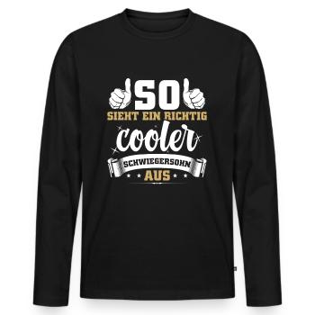 Son in law gift sons in law gift idea - Men's Premium Organic Long Sleeve Shirt - black - Front - Nico (187cm)