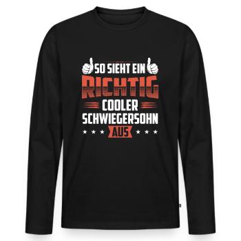 Idée cadeau gendre cadeau gendre - T-shirt manches longues Premium bio Homme - noir - Devant - Nico (187cm)