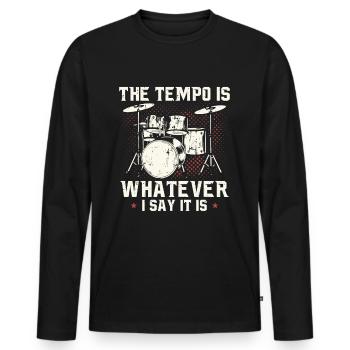 Batterie batteur cadeau batteur batteur - T-shirt manches longues Premium bio Homme - noir - Devant - Nico (187cm)