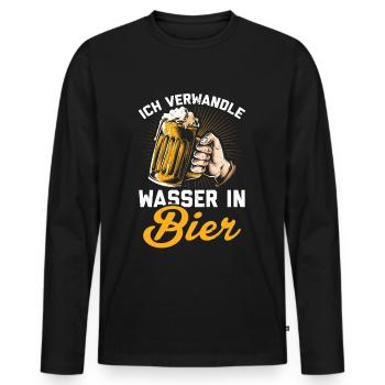 Bierbrauer Brauer Hobbybrauer Geschenk Bier brauen - Männer Premium Bio Langarmshirt - Schwarz - Vorne - Nico (187cm)