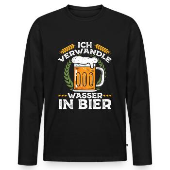 Bierbrauer Hobbybrauer Brauer Geschenk Bier brauen - Männer Premium Bio Langarmshirt - Schwarz - Vorne - Nico (187cm)