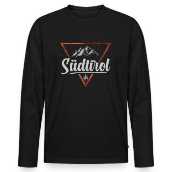 South Tyrol gift South Tyrolean Tyrol mountains hiking - Men's Premium Organic Long Sleeve Shirt - black - Front - Nico (187cm)
