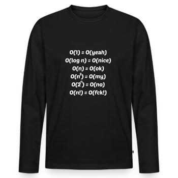 Algorithm complexity Funny programmer - Men's Premium Organic Long Sleeve Shirt - black - Front - Nico (187cm)