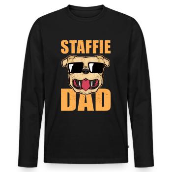 Staffordshire Bullterrier Geschenk | Hundebesitzer - Männer Premium Bio Langarmshirt - Schwarz - Vorne - Nico (187cm)