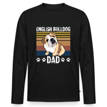 English Bulldog Dad Gift | English bulldog - Men's Premium Organic Long Sleeve Shirt - black - Front - Nico (187cm)
