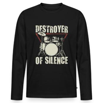 Batteur batteur cadeau batterie batteur - T-shirt manches longues Premium bio Homme - noir - Devant - Nico (187cm)