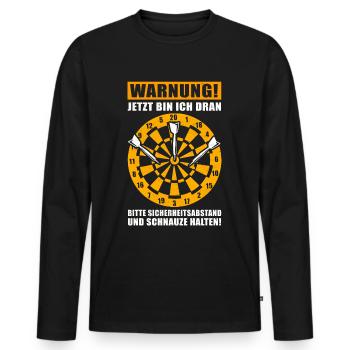 Dart Darten Dartspieler Darts Geschenk Dartscheibe - Männer Premium Bio Langarmshirt - Schwarz - Vorne - Nico (187cm)