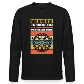 Dart Darten Geschenk Dartspieler Darts Dartscheibe - Männer Premium Bio Langarmshirt - Schwarz - Vorne - Nico (187cm)