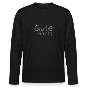 Gute Nacht - Männer Premium Bio Langarmshirt - Schwarz - Vorne - Nico (187cm)