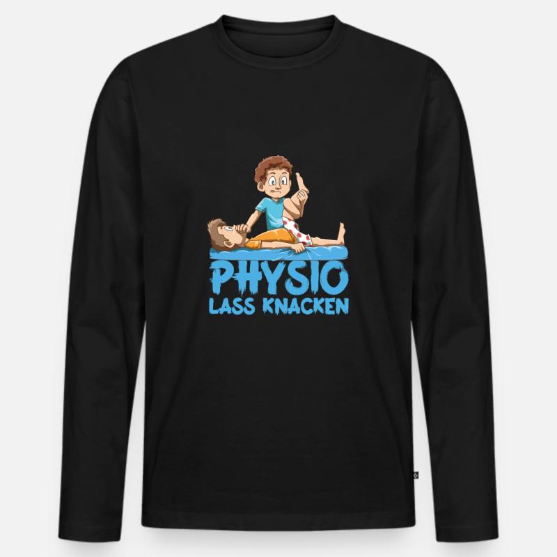 Physio lass knacken Physiotherapeut - Männer Premium Bio Langarmshirt - Schwarz